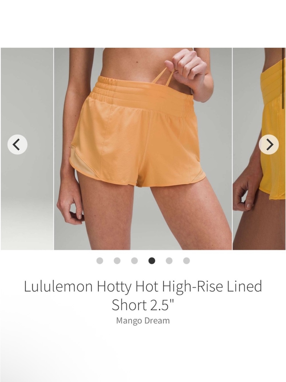 Lululemon Hotty Hot High Rise Shorts 2.5” Mango Dream Sz 8 - Picture 4 of 11